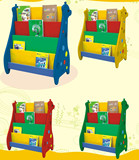 儿童书架书柜 塑料幼儿园书架家用柜子玩具收纳架玩具柜书橱批发