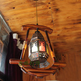 欧式实木单头吊灯地中海摩洛哥个性创意复古酒吧灯阳台灯过道灯