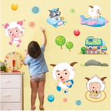 儿童房墙贴卡通可移除墙贴 客厅卧室背景墙贴纸 喜洋洋动物乐园