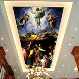 塞拉维无缝壁画欧式人物耶稣宗教酒店艺术墙纸吊顶天花板壁纸油画