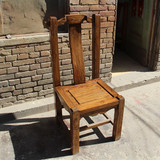 老榆木风化纹家具餐椅喝茶椅单靠背椅原木牛头椅餐桌电脑椅