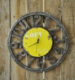 ZAKKA美式法式乡村复古做旧挂钟圆盘数字钟表墙面圆挂钟拍照道具
