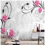 电视背景墙3D立体温馨浪漫玫瑰无缝大型客厅卧室床头背景墙纸壁纸
