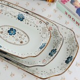 鱼盘创意陶瓷鱼盘 高温釉下彩日式餐具和风系列菜盘 碟子盘子长形