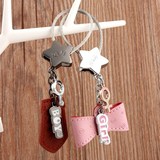 情侣钥匙扣一对牛皮创意 韩国钥匙链女可爱汽车钥匙挂件 创意礼物