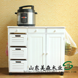 田园实木家具餐边柜厨房收纳储物柜 蔬果柜可移动 防烫耐 电器柜