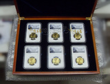NGC 6枚装木盒 实木制造 豪华型银币鉴定盒专用收藏盒 高档木盒