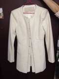 Ochirly欧时力专柜正品羊毛毛呢白色大衣外套1115340260原价1890