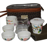 成艺便携茶具陶瓷旅行茶具套装 高档红茶茶具玻璃泡茶器 车载茶具