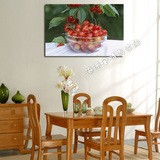 水果静物壁画红色樱桃配电箱专用厨房餐厅装饰画饭店无框画横幅