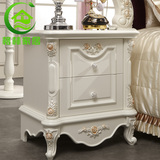 欧式床头柜 法式床头柜 实木床头柜 雕花 白色简约带抽屉特价包邮