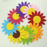 新款 幼儿园装饰品 墙壁环境装饰 无纺布太阳花 向日葵装饰花 6片