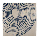 上海宜家代购艾沃尔西科尔长绒地毯, 白色/蓝色200x200 cm