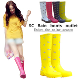 韩国雨靴质感女式显瘦可爱卡通女款高筒雨鞋印花长筒水鞋韩版套鞋