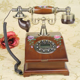 欧式仿古电话机 老式电话 复古电话 实木工艺电话机 手工彩绘电话