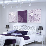 特价现代简约抽象紫色花卉无框画 客厅卧室沙发背景墙玄关装饰画