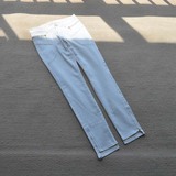 韩版免代购女款百搭显瘦白色铅笔牛仔长裤VIPGB-37F1-JOC