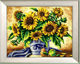 美景美画正版现代diy数字油画有框配置手绘完成作品【太阳花】