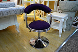 美容美发美甲店椅子 带靠背 绒布椅面 紫色旋转可升降 真心漂亮