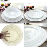 北欧式西餐盘子牛排盘家用餐具套装盘碗现代简约美式骨瓷陶瓷纯白