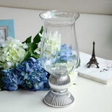 欧式镀银高脚杯透明玻璃花瓶台面烛台装饰品摆件婚礼装饰花器花插