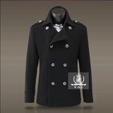 T108  德国二战将军大衣时尚男装呢子外套男款毛呢外套金属扣