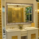 禾申豪华欧式实木大浴室镜子壁挂卫浴镜卫生间镜子梳妆镜特价包邮