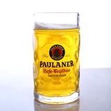 超大加厚带把扎啤杯1000ML特大容量德国啤酒杯玻璃啤酒杯定制logo