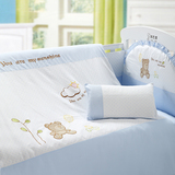笑巴喜婴儿床上用品全棉十件套件 宝宝新生儿婴儿床床品床围夏季