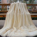 上海凤凰毛毯纯色超柔双层绣花加厚婚庆拉舍尔毛毯 包邮特价厚实