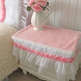 beautydream 冬季暖洋洋粉色超细绒甜美公主家纺床头柜套订制尺寸
