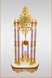 豪华纯铜合金水晶柱落地钟客厅会所现代时尚欧式创意摆件艺术大钟