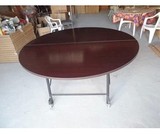 高大上折叠大圆桌餐桌1.2米1.6米-2.4米带轱辘酒店家庭聚会饭桌