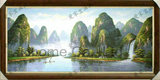 高档手绘油画欧式 大型壁画装饰画中国山水风景 油画客厅山水批发