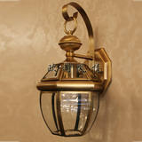 全铜户外壁灯欧式复古纯铜灯客厅走廊过道阳台室外防水庭院灯具