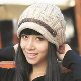 帽子 女 秋冬季 可爱时尚 韩版潮保暖护耳针织帽 毛线帽 月子帽