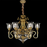 意大利进口铜灯全铜吊灯 客厅灯卧室新款复古高端欧式水晶吊灯
