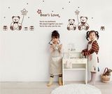 三只小熊 韩国时尚儿童房卡通墙贴 宝宝房间装饰 贴纸 贴图