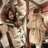 香港专柜代购冬装韩国2015新款貉子大毛领中长款时尚羽绒服女外套