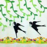小学幼儿园教室墙报布置用品泡沫绿叶柳树条泡沫燕子 装饰墙贴