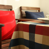 北欧宜家桌布田园日式地中海红蓝方格桌布盖布台布定制西餐桌布