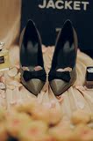 韩国新款 优雅蝴蝶结尖头 甜美公主高跟31 32小码细跟高跟工作鞋