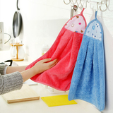 珊瑚绒擦手巾 吸水 不掉毛抹布厨房毛巾洗碗巾双面加厚挂式清洁布