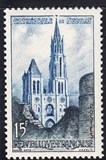 法国 1958 桑利斯大教堂 旅游风光组外品 全新无贴 雕刻版
