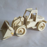 男童礼物木质三D立体拼图男孩玩具10-12岁拼装积木挖土机木制模型
