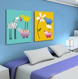 儿童房卧室床头装饰画现代简约客厅挂画沙发背景墙壁画卡通无框画