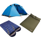 北山狼帐篷 户外 双人帐篷睡袋 套餐 野外 露营帐篷 套装 防暴雨