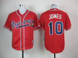 MLB亚特兰大勇士队10#jones球衣棒球服训练服比赛球衣刺绣版开衫
