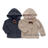 兔子窝童装儿童女童蝴蝶结加厚款羊羔绒毛绒外套2015冬季新品