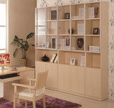 简约现代家具红苹果风格白橡木色书柜宜家特价2门3门4玻璃门书柜